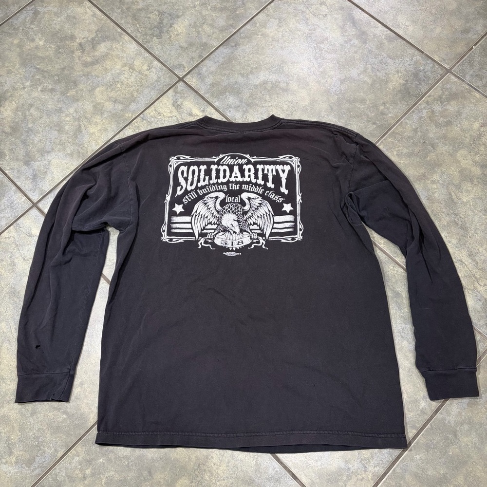 VTG Bayside Heavy Weight T Shirt Soliditary Made In USA Sz XL Mens Long Sleeve